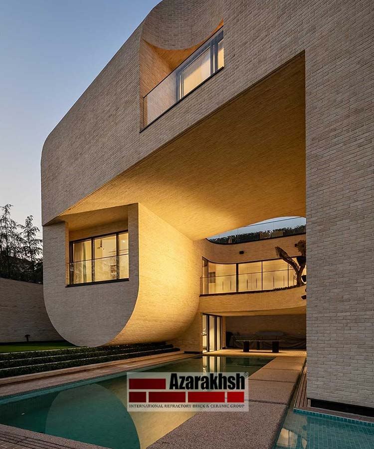آجرنما نسوز رستیک آذرخش-طوسی هلندی-AR300-پروژه حیاط مرکزی
