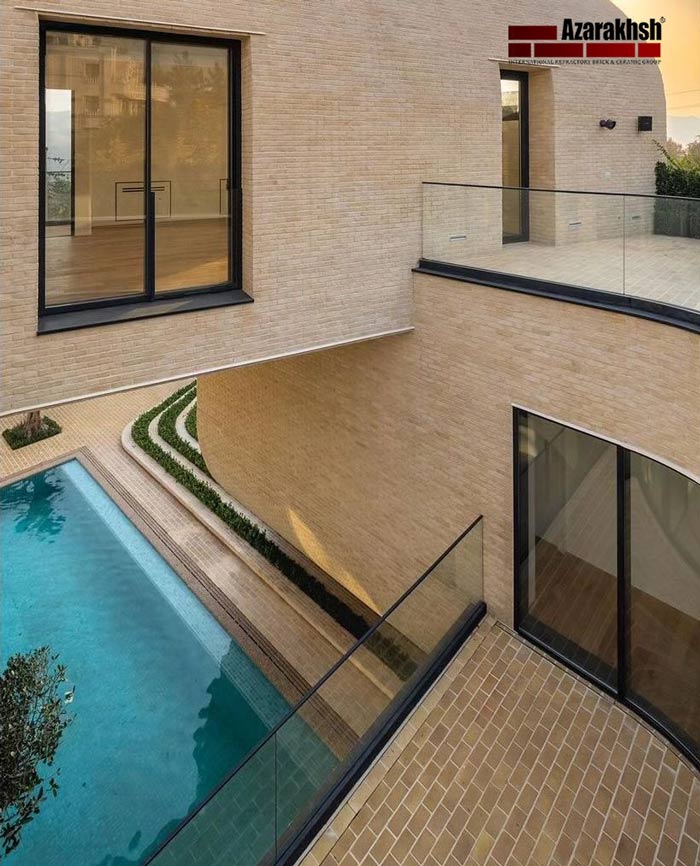 آجرنما نسوز رستیک آذرخش-طوسی هلندی-AR300-پروژه حیاط مرکزی