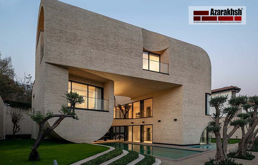 آجرنما نسوز رستیک آذرخش-طوسی هلندی-AR300-پروژه حیاط مرکزی